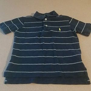 Blue and white polo shirt